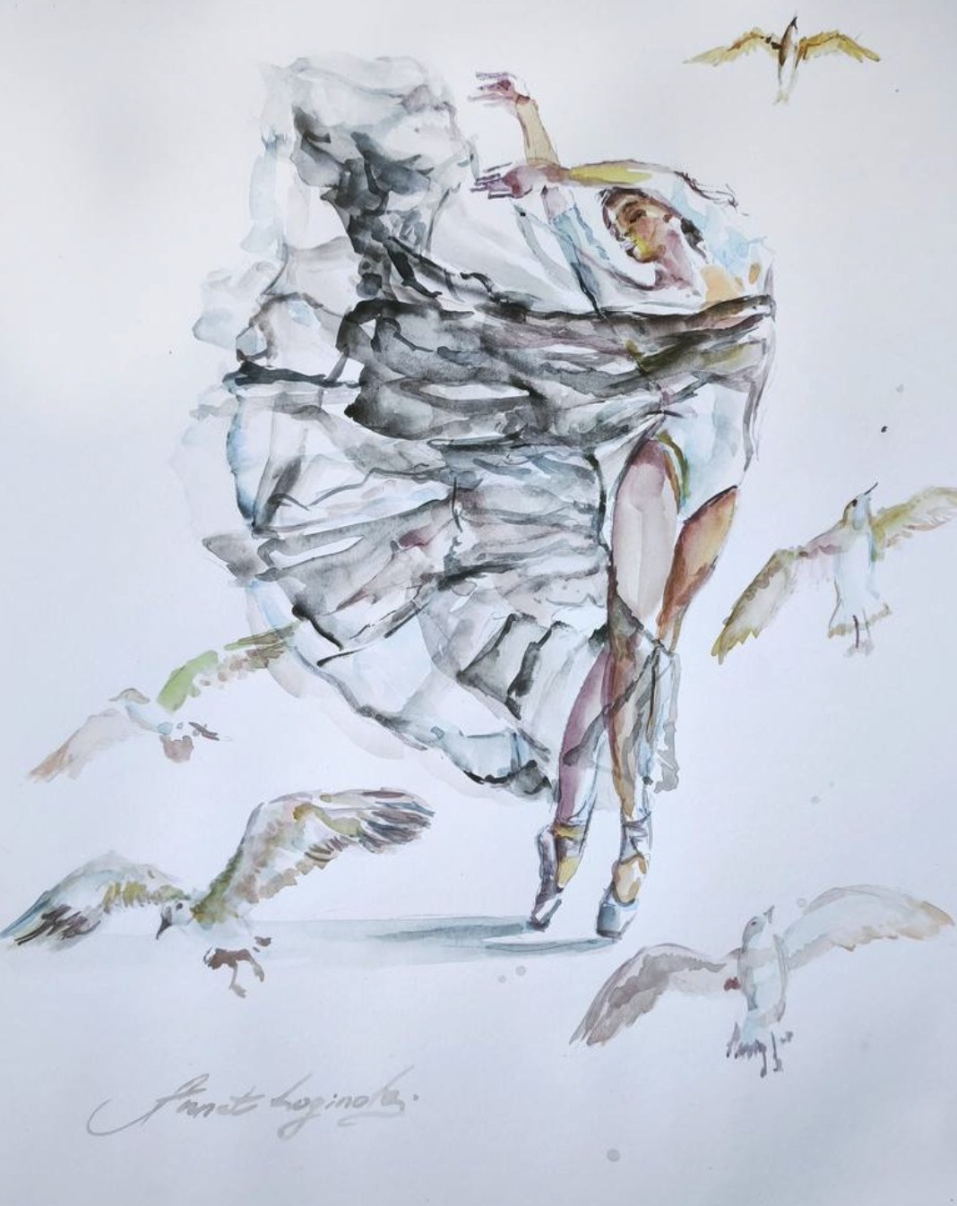 Ballet watercolor art