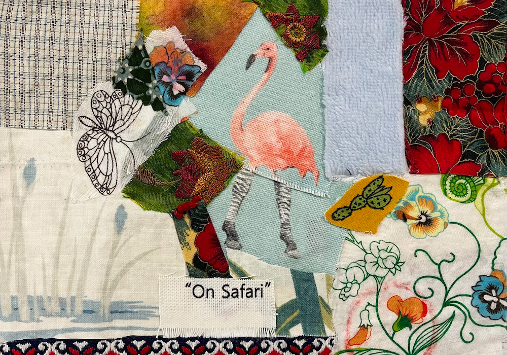 On Safari fabric collage