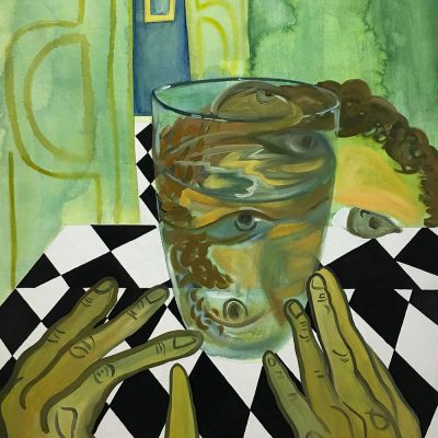 A Glass of Water with a Pill