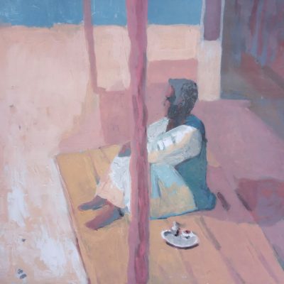 A man from Eastern Sudan drinking coffee