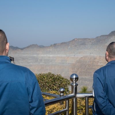 At the viewing platform for the mining pit