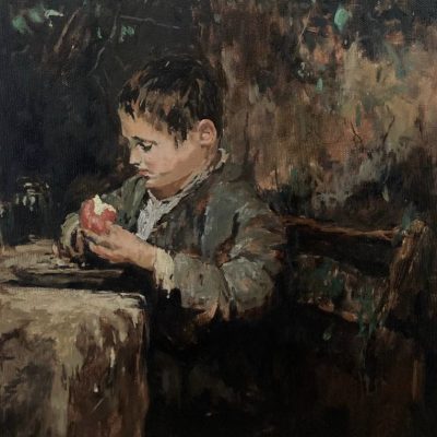 Child eating apple