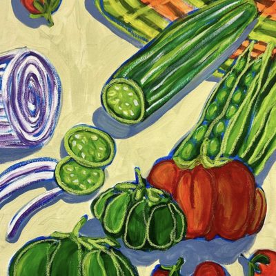 Greek Salad and Snap Peas