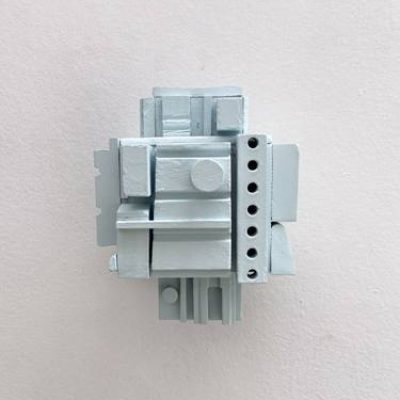Pastel blue Geometric Robot Sculpture