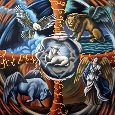 The Lamb of God and the Four Living Creatures