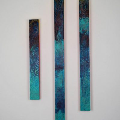 Triptic blaus i vermells