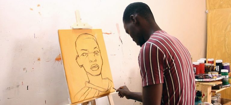A visit to the studio of Theophilus Tetteh (NiiOdai), the Artist of the Year 2020